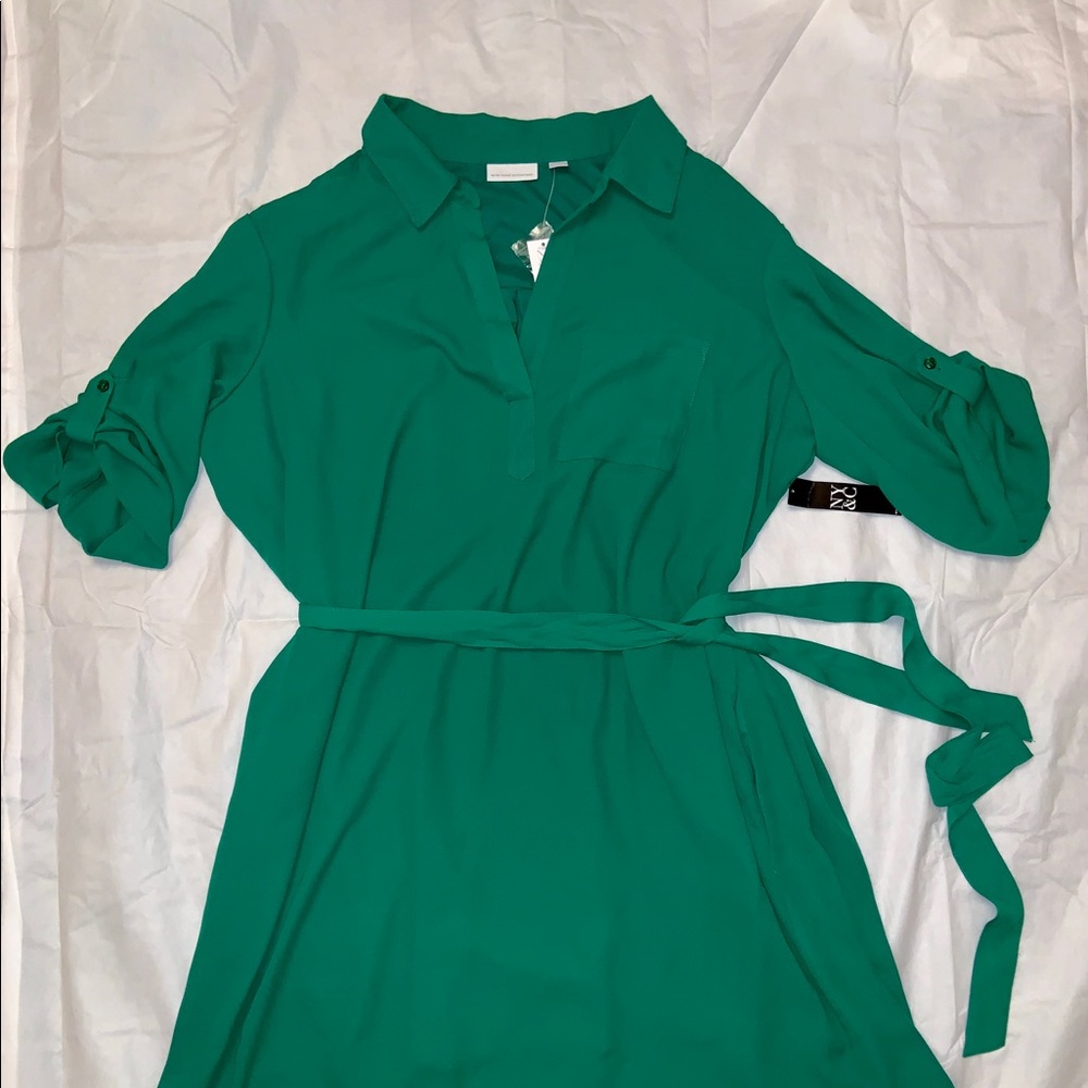 NY &Co ☘️ Green Shirt Dress